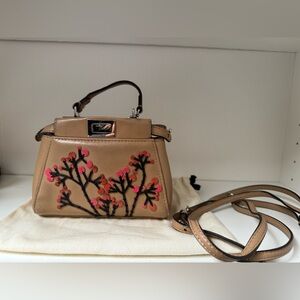 Rare Fendi mini peekaboo cherry blossom cross body.